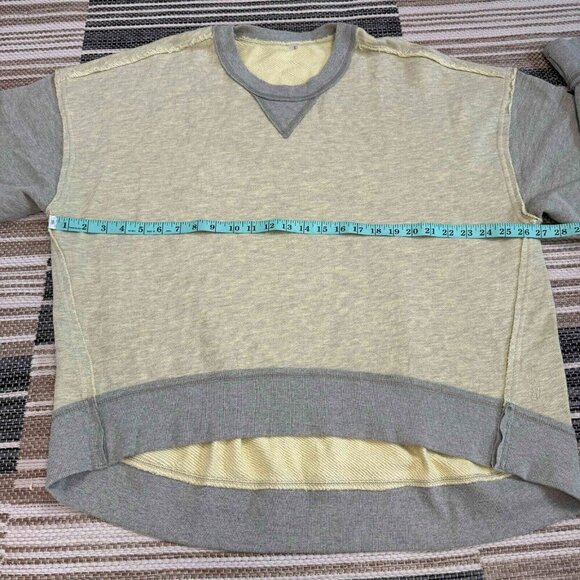 Free People Movement Start Up Pullover Oversized Relaxed Fit Yellow Gray Size M - Picture 15 of 16